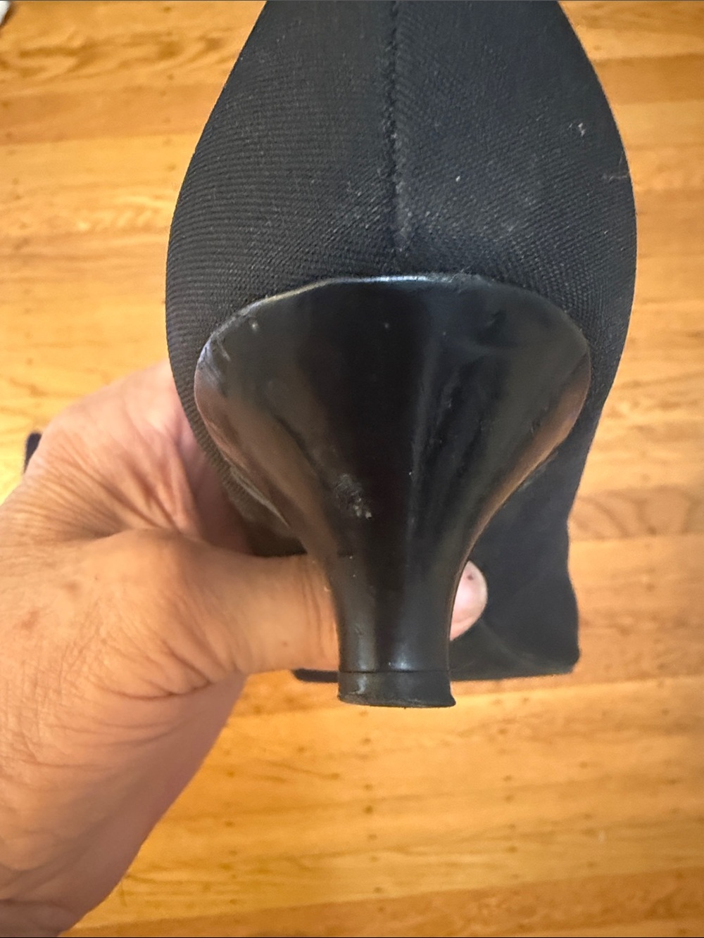 Anne Klein Black Pointed Toe Flats with Decorative Buckle 8 - Picture 7 of 10